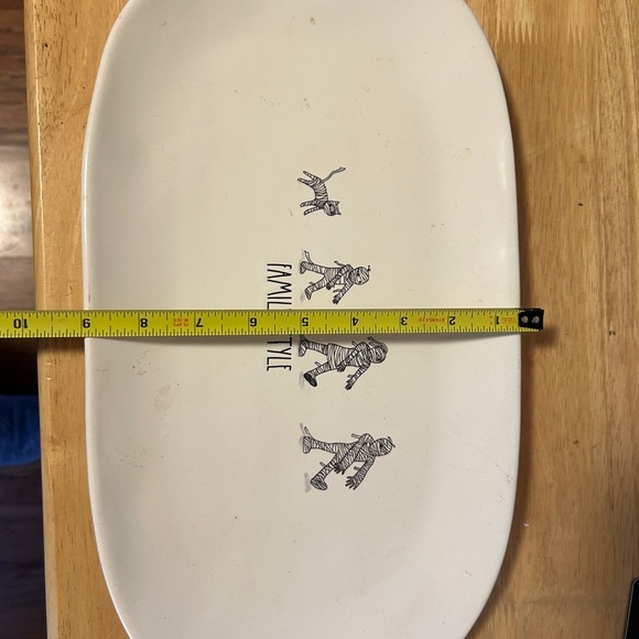 Rae Dunn Halloween "Family Style" Mummy Platter/Serving Tray - Picture 3 of 4